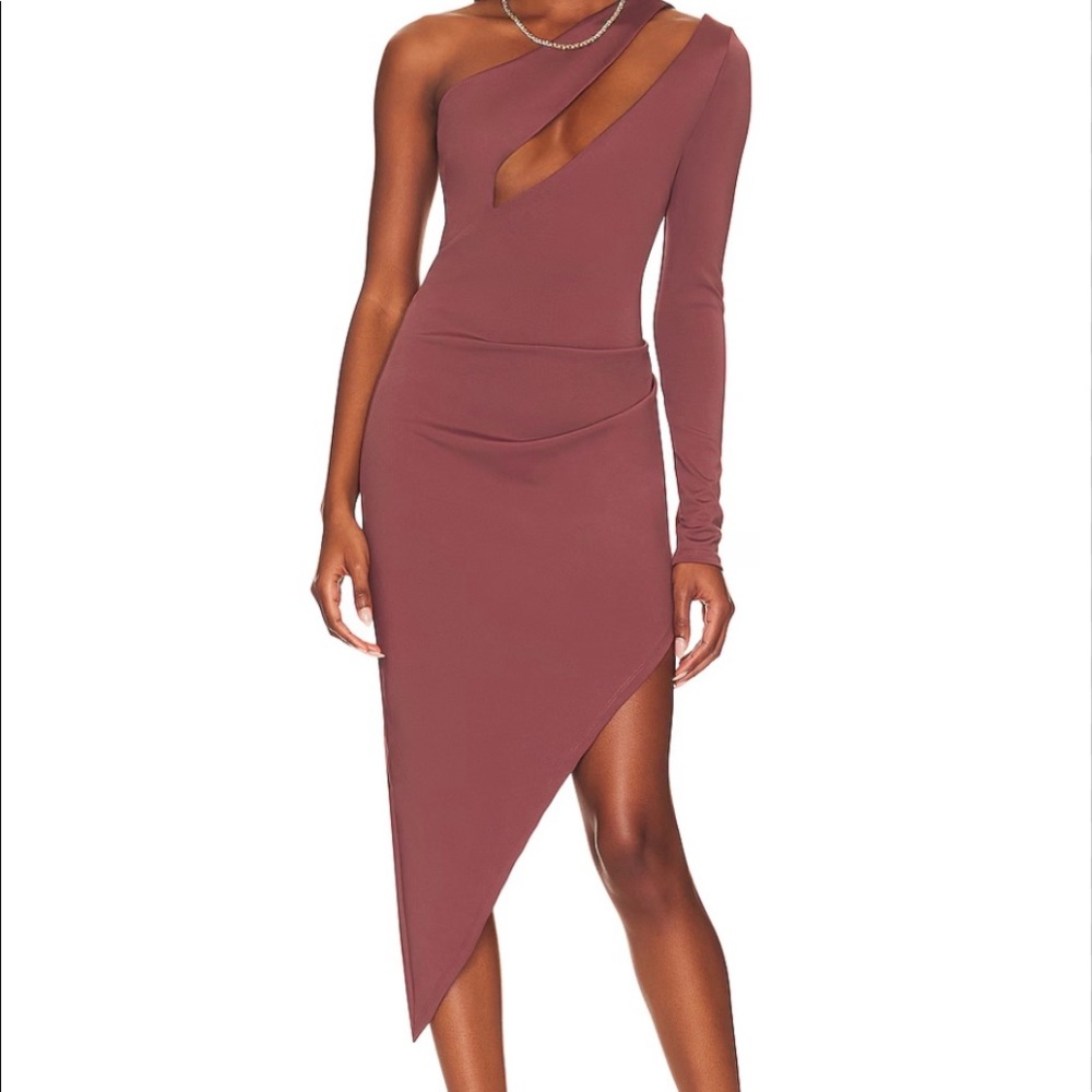 Not Yours To Keep Karma Midi Dress In Mocha